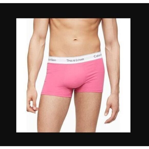 Calvin Klein NB3182651 Men Sz XL Pink This is Love Modern Cotton Stretch Trunks - Picture 4 of 4